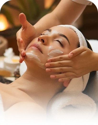 Relaxing facial spa treatment