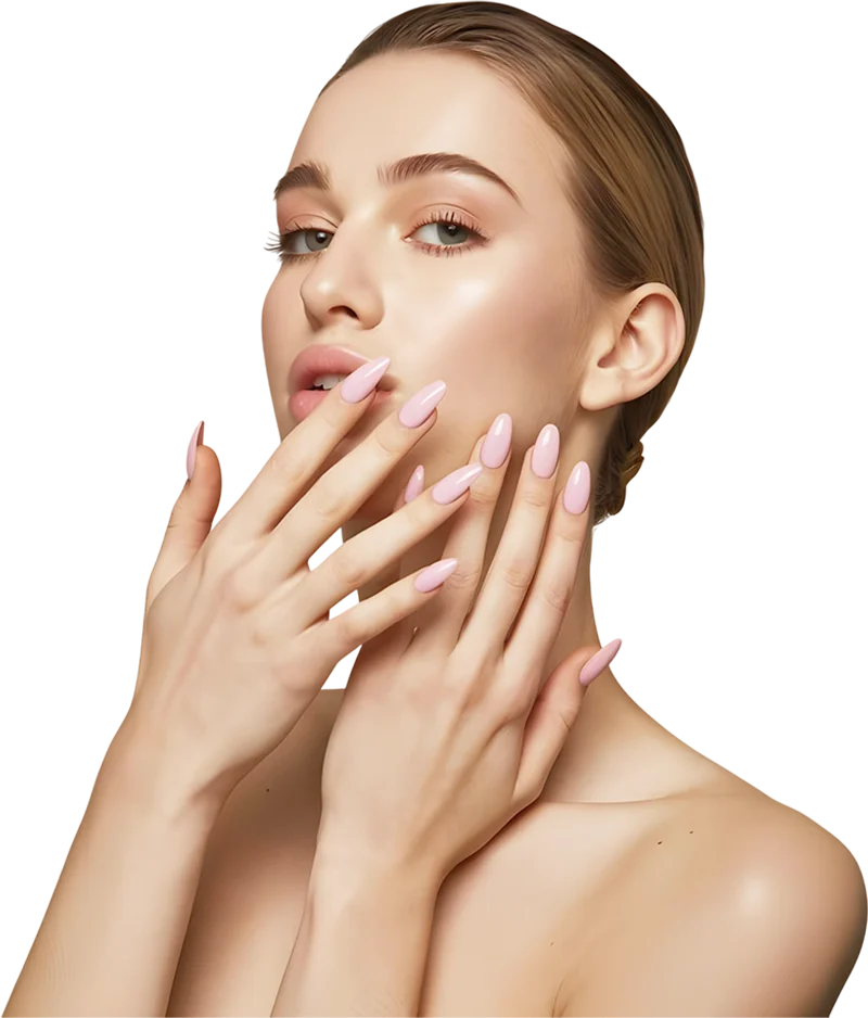 Woman with glowing facial skin