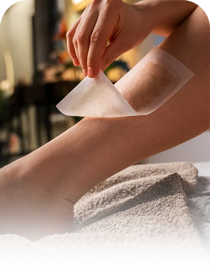 Professional leg waxing treatment